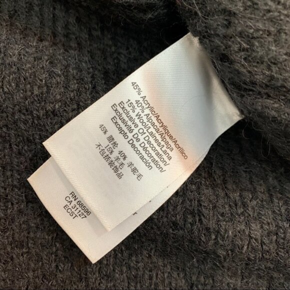 DKNY🖤JEWEL Embellished Black Jewel Neck Sweater Size Small - Picture 10 of 11